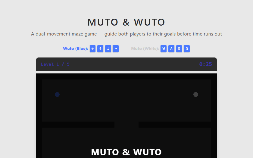 Muto and Wuto dual movement maze game